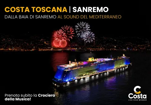 Costa torna al festival di Sanremo con la Music Cruise 2025